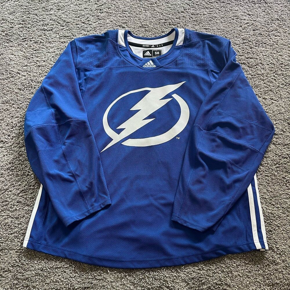 Adidas Tampa Bay Lightning Hockey Jersey 2018-19 Fight Strap Mens 58